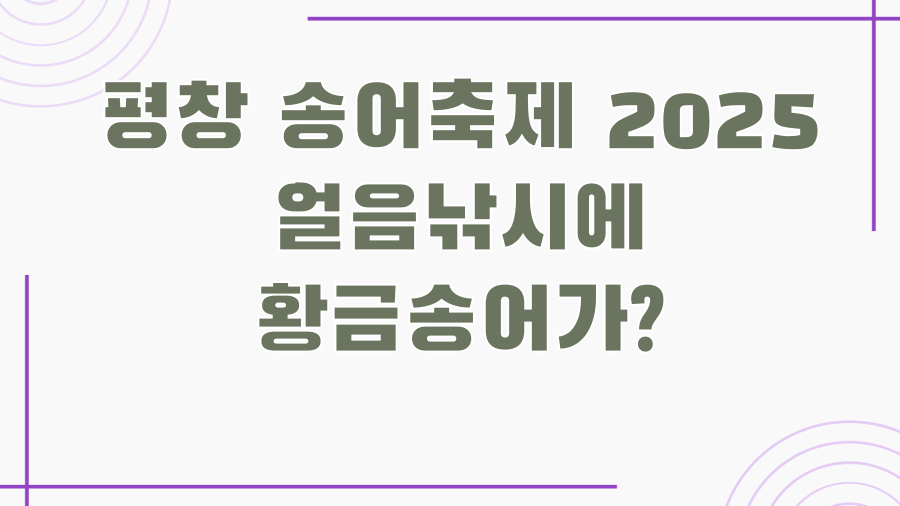 평창 송어축제 2025 얼음낚시에 황금송어가?